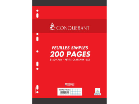 CONQUERANT SEPT Feuillets mobiles, 210 x 297 mm, quadrillé