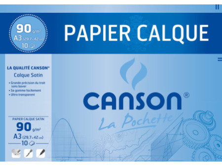 CANSON Papier calque satin, A3, 90 g/m2
