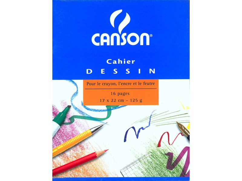 CANSON Cahier à dessin, uni, 125 g/m2, 170 x 220 mm