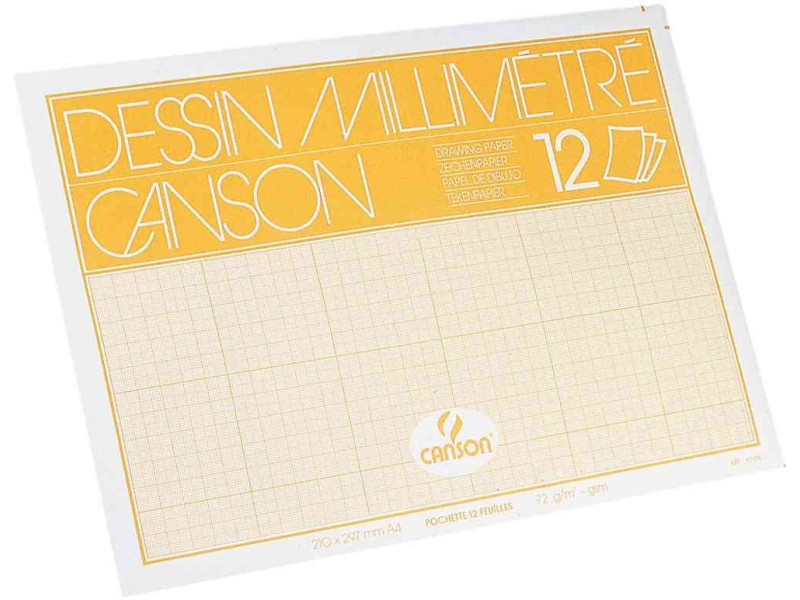 CANSON Papier millimétré, A4, 90 g/m2, couleur: bleu