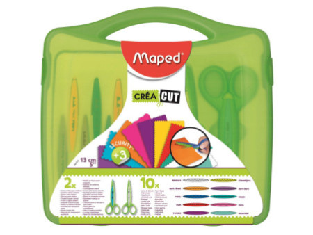 Maped Mallette de ciseaux cranteurs, 10 coupes différentes
