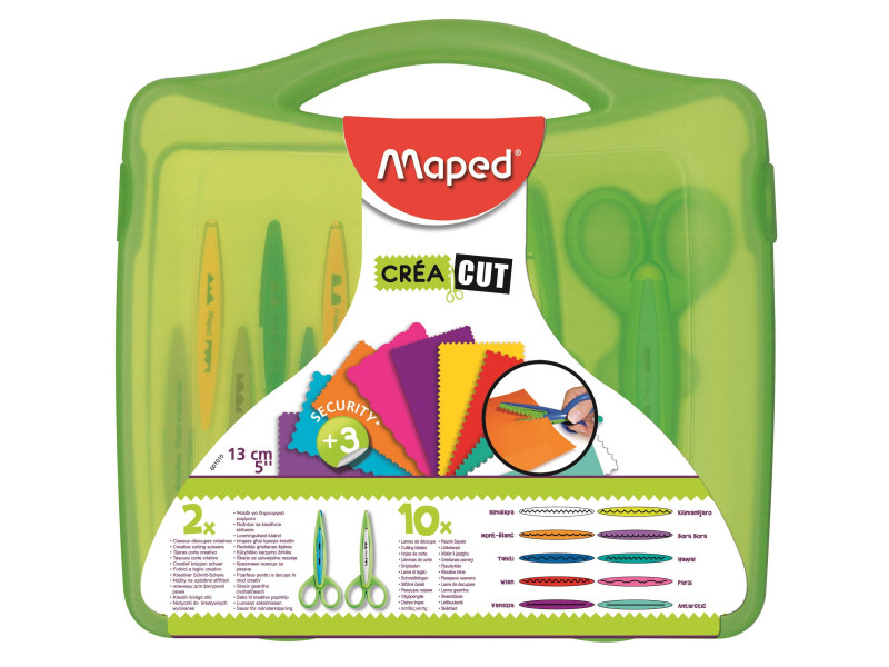 Maped Mallette de ciseaux cranteurs, 10 coupes différentes