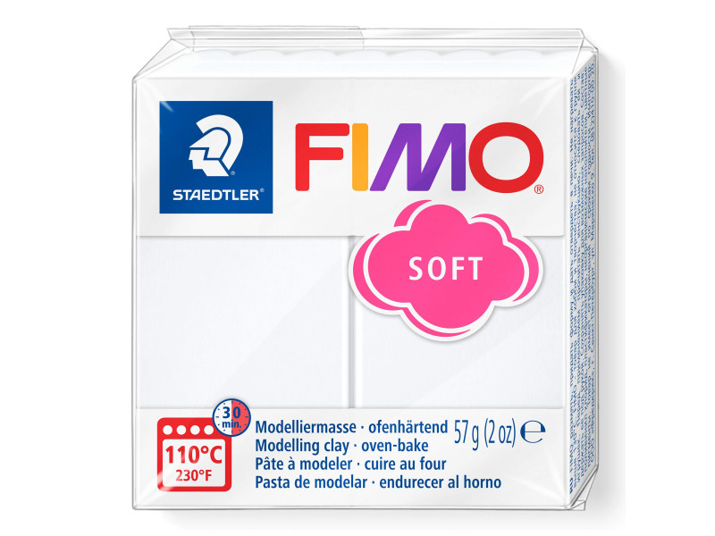 FIMO Pâte à modeler SOFT, à cuire, 57 g, blanc