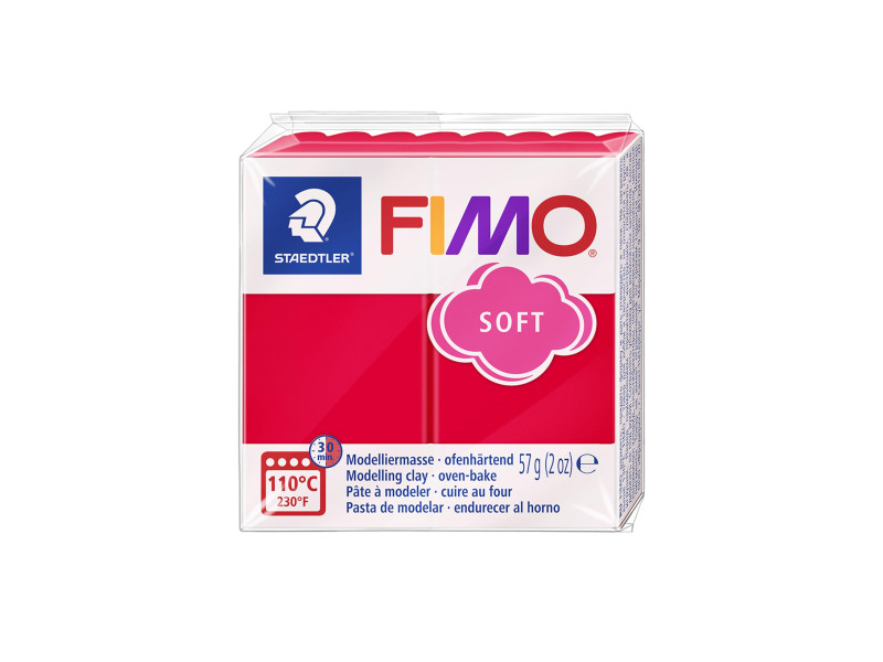FIMO Pâte à modeler SOFT, à cuire, 57 g, rouge indien