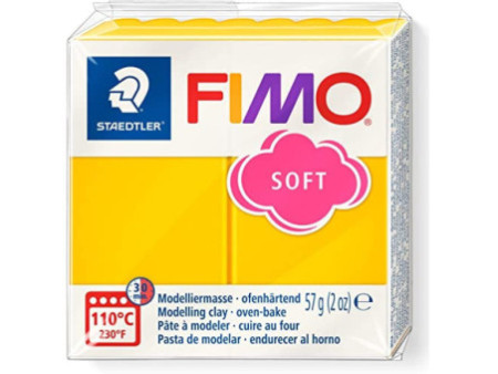 FIMO Pâte à modeler SOFT, à cuire, 57 g, jaune soleil