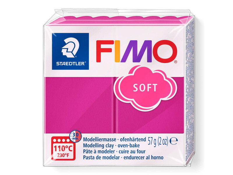 FIMO Pâte à modeler SOFT, à cuire, 57 g, framboise