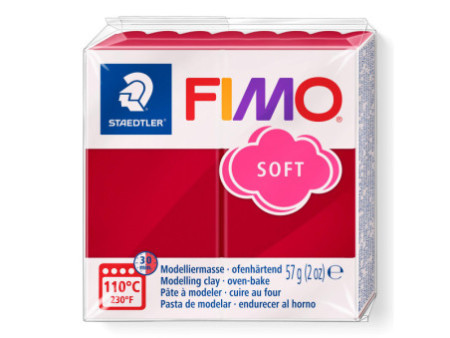 FIMO Pâte à modeler SOFT, à cuire, 57 g, rouge cerise