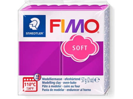 FIMO Pâte à modeler SOFT, à cuire, 57 g, pourpre