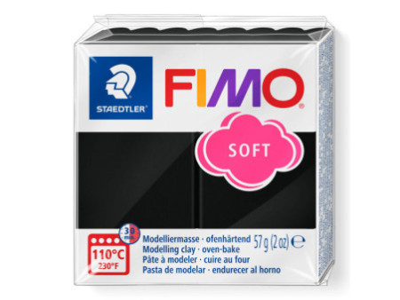 FIMO Pâte à modeler SOFT, à cuire, 57 g, noir