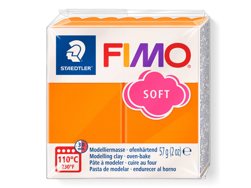 FIMO Pâte à modeler SOFT, à cuire, 57 g, mandarine