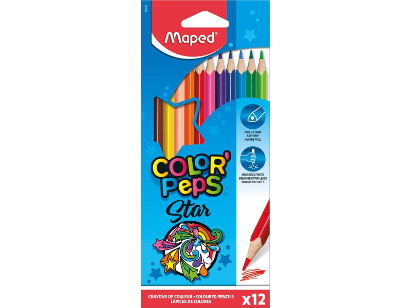 Maped Crayon de couleur COLOR'PEPS Star, étui carton de 12