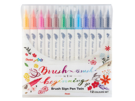 PentelArts Feutre pinceau BrushSignPen Twin, set de 12