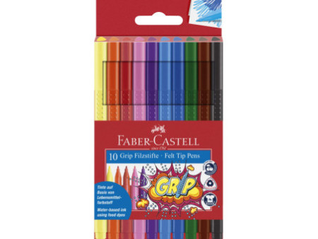 FABER-CASTELL Stylo feutre GRIP COLOUR MARKER, étui de 10