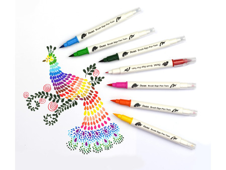 PentelArts Feutre pinceau BrushSignPen Twin, set de 12