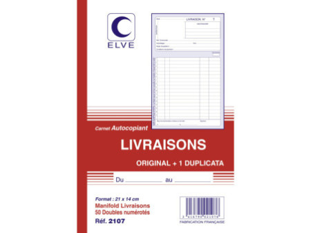 ELVE Manifold 'Livraisons', 140 x 210 mm, dupli