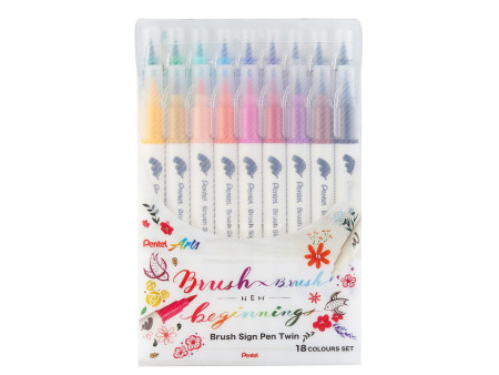 PentelArts Feutre pinceau BrushSignPen Twin, set de 18