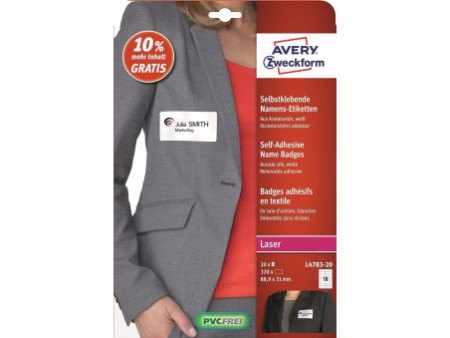 AVERY Zweckform Etiquette pour badge, 88,9 x 31 mm, blanc