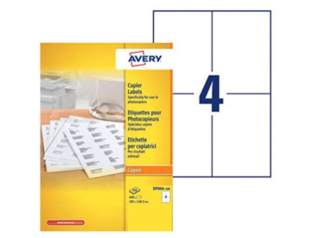AVERY Etiquette pour photocopieur, 105 x 148,5 mm, blanc