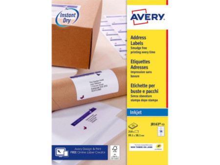 AVERY Etiquette d'adresse jet d'encre, 99,1 x 38,1 mm, blanc