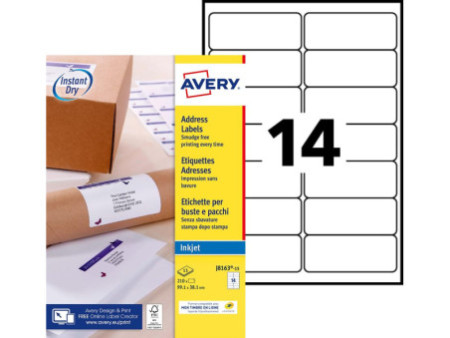 AVERY Etiquette d'adresse jet d'encre, 99,1 x 38,1 mm, blanc