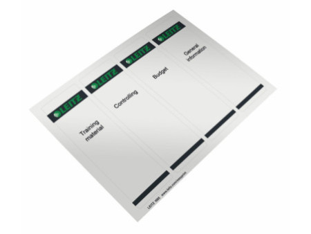LEITZ Etiquette pour dos de classeur, 61 x 192 mm, gris