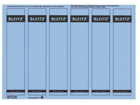 LEITZ Etiquette pour dos de classeur, 39 x 192 mm, bleu