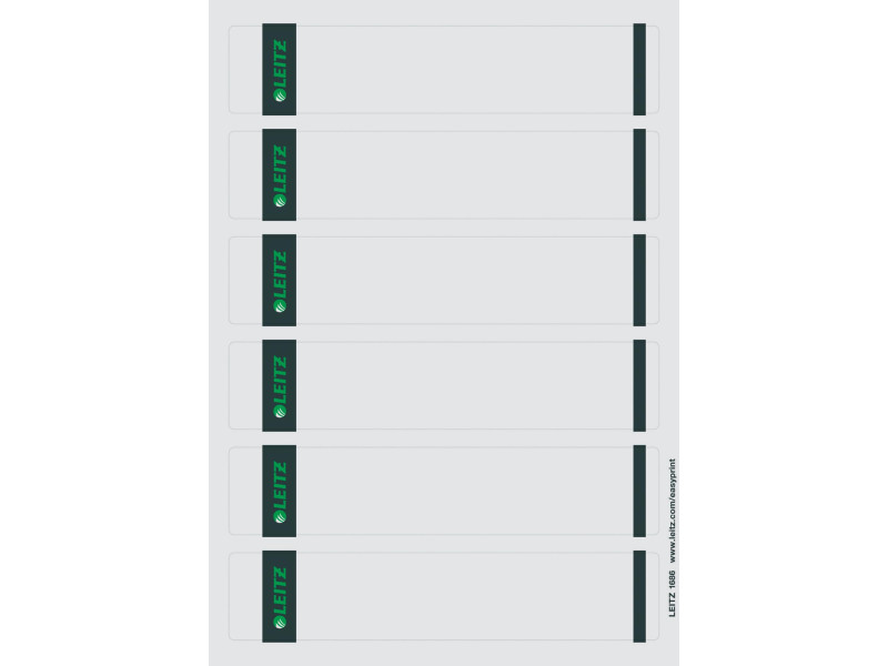 LEITZ Etiquette pour dos de classeur, 39 x 192 mm, gris