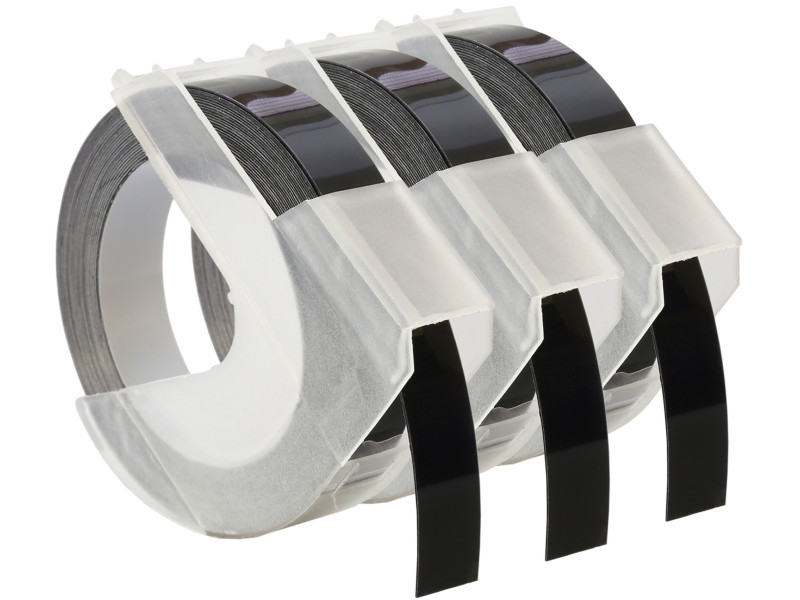 DYMO Ruban d'estampage 3D, 9 mm x 3 m, noir