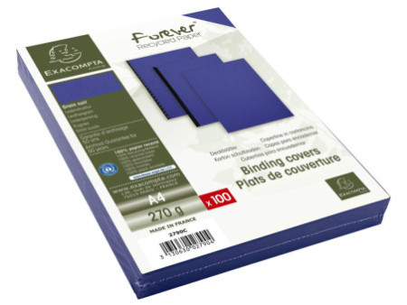 EXACOMPTA Couverture de reliure FOREVER, A4, bleu foncé