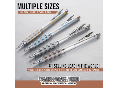 Pentel Porte-mines GRAPHGEAR 1000, diamètre de mines: 0,9 mm