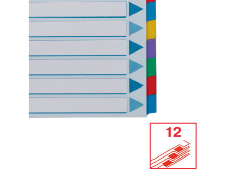 Esselte Intercalaires en carton, uni, A4, 12 touches