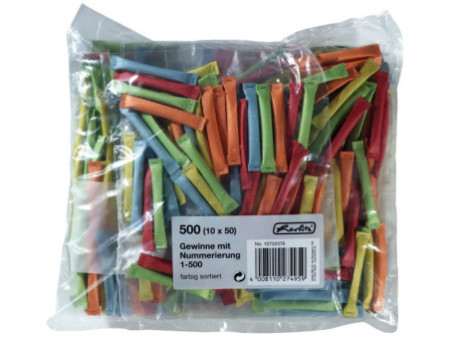 herlitz Billets gagnants, numérotés de 1-500, couleurs