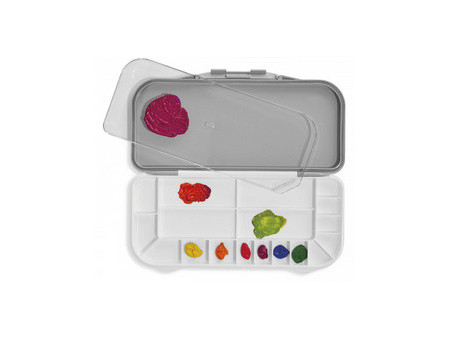 deflecto Palette avec couvercle, gris / blanc