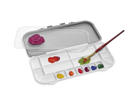 deflecto Palette avec couvercle, gris / blanc