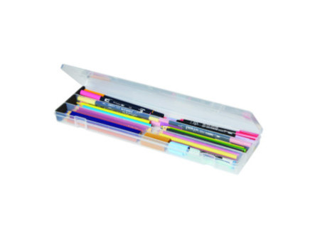 deflecto Plumier avec couvercle, transparent