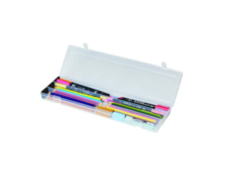deflecto Plumier avec couvercle, transparent