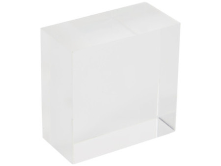 deflecto Bloc d'acrylique, 50 x 50 x 25 mm, transparent