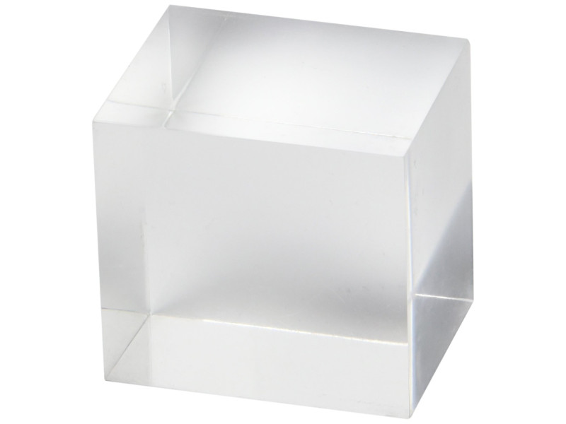 deflecto Bloc d'acrylique, 50 x 50 x 40 mm, transparent