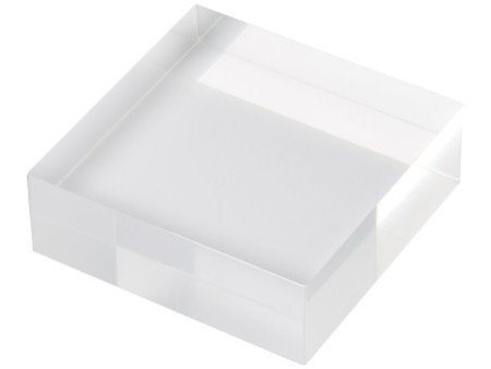deflecto Bloc d'acrylique, 75 x 75 x 25 mm, transparent