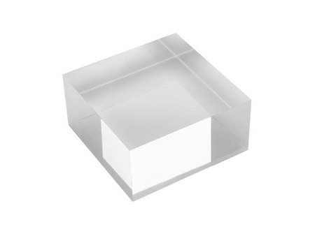 deflecto Bloc d'acrylique, 100 x 100 x 25 mm, transparent