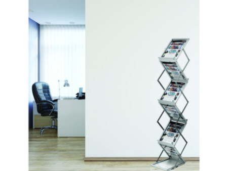 deflecto Porte-brochures A4, pliable, 6 compartiments