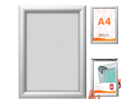 deflecto Cadre photo/affiche, A4, argent anodisé