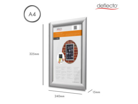 deflecto Cadre photo/affiche, A4, argent anodisé