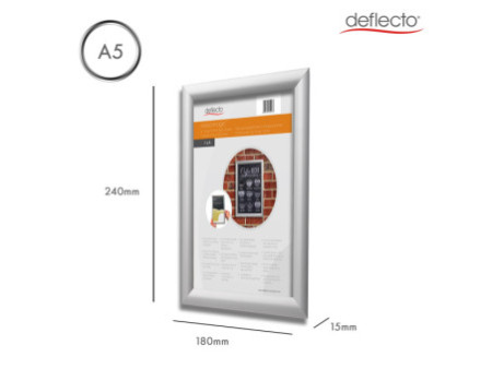 deflecto Cadre photo/affiche, A5, argent anodisé