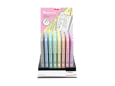 Pentel Surligneur Illumina Flex Pastel, présentoir de 48