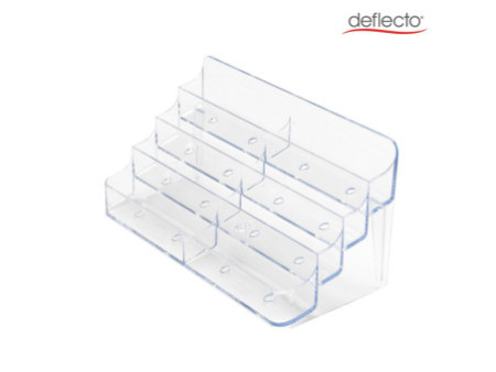 deflecto Porte-cartes de visite, 8 compartiments,transparent