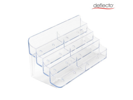 deflecto Porte-cartes de visite, 8 compartiments,transparent
