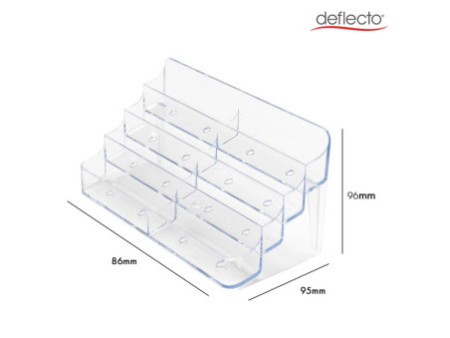 deflecto Porte-cartes de visite, 8 compartiments,transparent