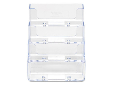 deflecto Porte-cartes de visite, 4 compartiments,transparent
