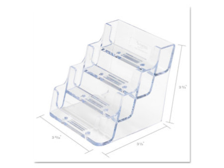 deflecto Porte-cartes de visite, 4 compartiments,transparent